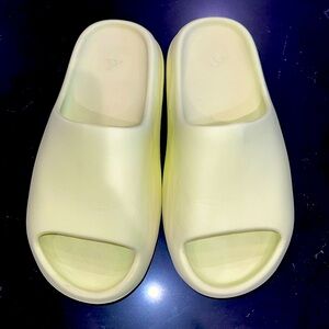 Green lime Yeezy slides